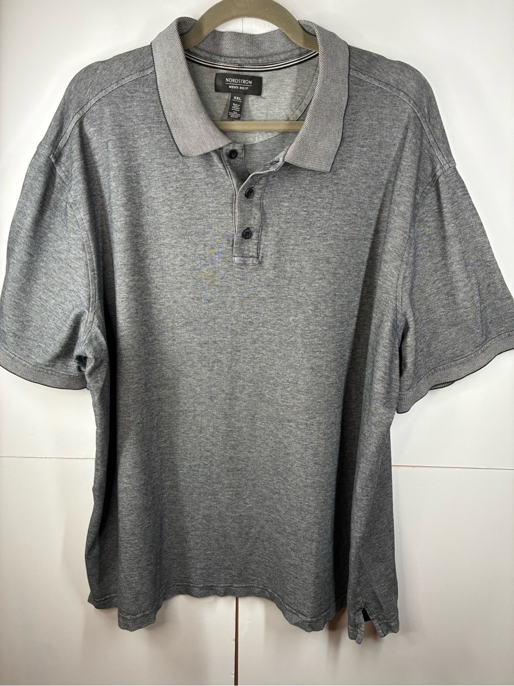 Nordstrom Mens Shop Gray Polo Shirt XXL Cotton Stretch Short Sleeve